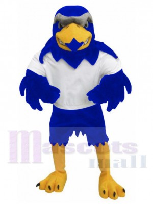 Royal Blue Falcon in White T-shirt Mascot Costume