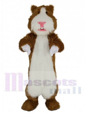 Brown and White Hamster with Pink Nose Mascot Costume