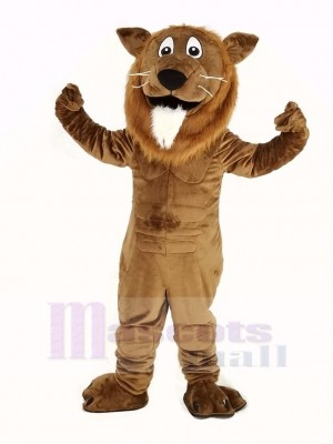 Brown Lion with White Beard Mascot Costume Animal