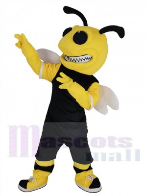 Bumblebee in Black Jersey Bee Mascot Costume Animal