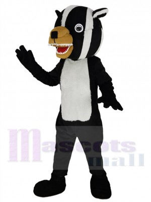 White and Black Badger Mascot Costume Animal