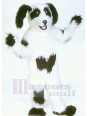 White and Black Shaggy Dog Mascot Costumes Cartoon