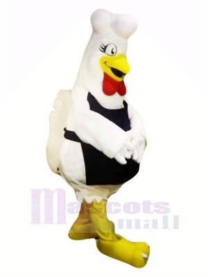 Cute White Chicken Mascot Costumes Cartoon