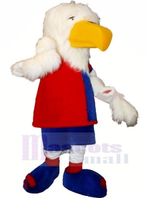 Cute White Eagle Mascot Costumes Cartoon