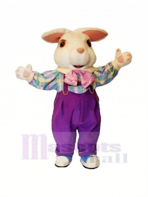 White Furry Easter Bunny Mascot Costumes Cartoon