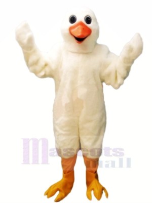 Cute White Goose Mascot Costumes Cartoon