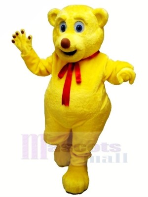 Yellow Cute Teddy Bear Mascot Costumes Cartoon	
