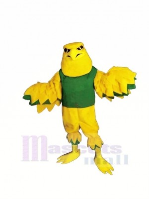 Yellow Eagle with Green Vest Mascot Costumes Cartoon