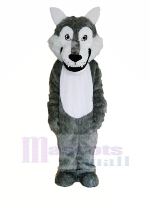 Cute Gray Wolf Mascot Costumes Cartoon