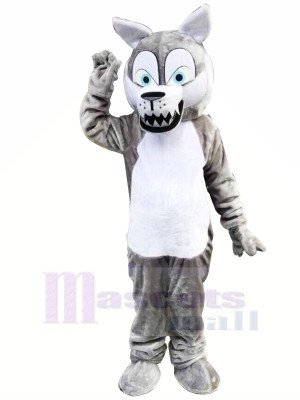 Fierce Grey Wolf Mascot Costumes Cartoon