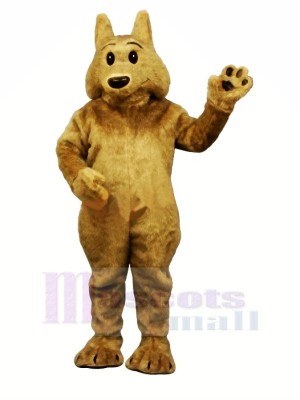 Brown Wolf with Black Eyes Mascot Costumes Cartoon