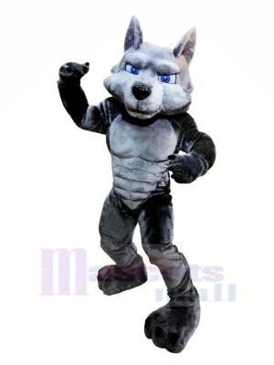 Power Muscle Wolf Mascot Costumes Cartoon