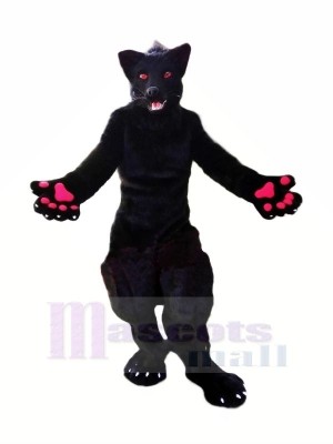 Black Wolf with Red Eyes Mascot Costumes Cartoon