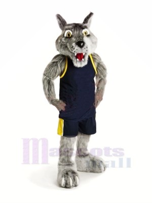 Sport Wolf with Black Vest Mascot Costumes Cartoon