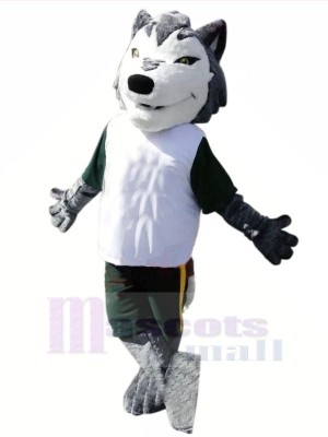 Sport Wolf with Small Eyes Mascot Costumes Cartoon