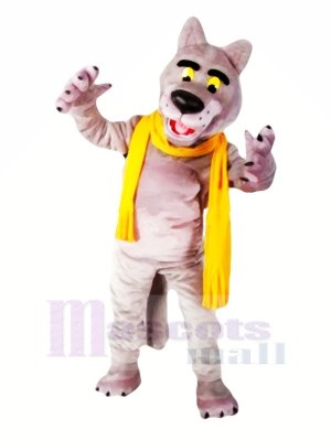 Fashion Wolf with Scarf Mascot Costumes Cartoon	