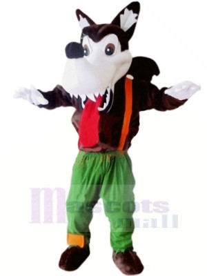 Wild Wolf with Long Tongue Mascot Costumes Cartoon