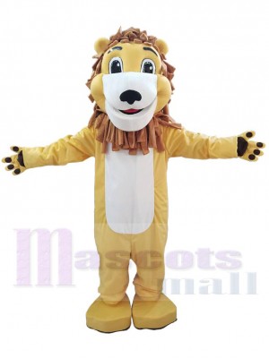 Cute Smiling Lion Mascot Costume Animal