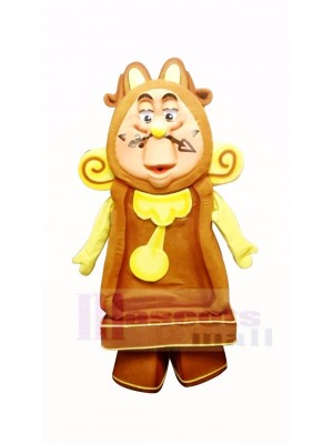 Cogsworth Clock Mascot Costume Cartoon