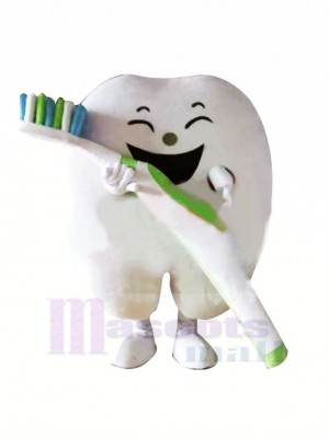Smiling Tooth Mascot Costume Cartoon