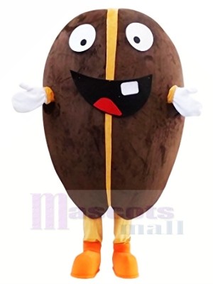 Cute Coffee Bean Mascot Costume Cartoon