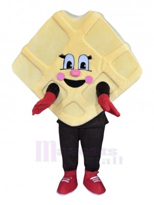 Cute Waffle Mascot Costume Food Dessert