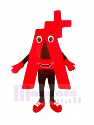 Red A+ Mascot Costume Cartoon