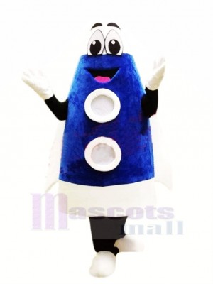 Cute Blue Rocket Mascot Costume Cartoon