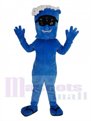 Blue Wave with Black Glasses Mascot Costume