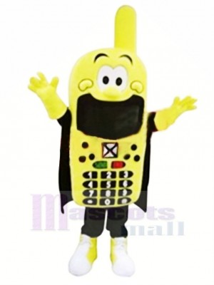 Funny Yellow Phone Mascot Costume Cartoon
