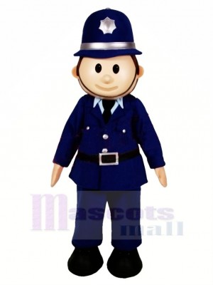 Cute Smiling Policeman Mascot Costume People	
