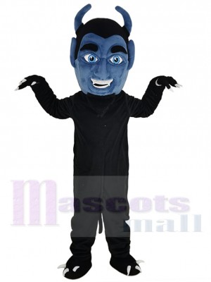 Blue Devil Demon Mascot Costume Cartoon