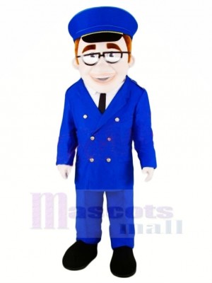 High Quality Dispatcher with Blue Suit Mascot Costume People