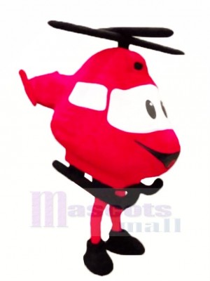 High Quality Red Helicopter Mascot Costume Cartoon