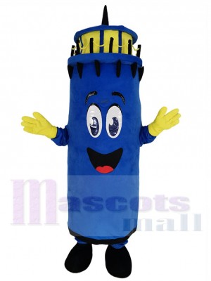 Smiling Blue Lighthouse Mascot Costume