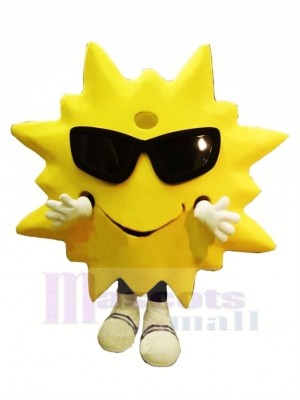 Cool Smiling Sun Mascot Costume Cartoon