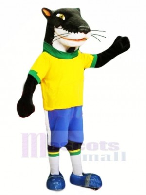 Ferret Mink with Yellow T-shirt Mascot Costume Cartoon