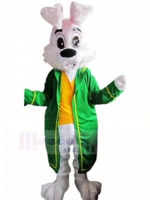 Easter Bunny Rabbit with Green Coat Mascot Costume