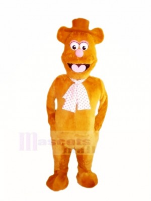 Fozzie Bear with Pink Nose Mascot Costume Cartoon