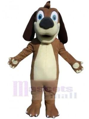 Brown Puppy Dog Mascot Costume Animal with Red Necklet