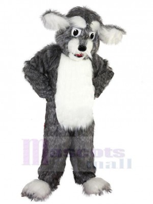 Comical Grey Dog Fursuit Mascot Costume Animal
