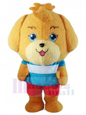 Lovely Big Head Yellow Dog Mascot Costume Animal