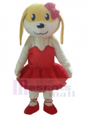 Ballet Dog Mascot Costume Animal in Red Dress