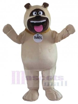 Big Mouth Khaki Dog Mascot Costume Animal