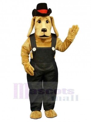 Brown Farmer Dog Mascot Costume Animal