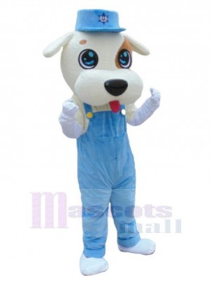 Cute Dog Mascot Costume Animal with Blue Hat