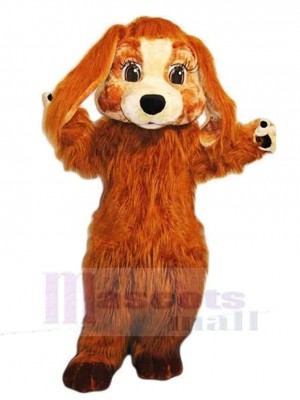 Super Cute Furry Dog Mascot Costume with Long Eyelashes