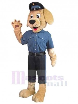 Brown Uniform Police Dog Mascot Costume Animal