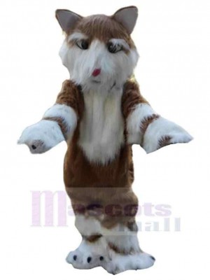 Funny Husky Dog Long Fur Mascot Costume Animal