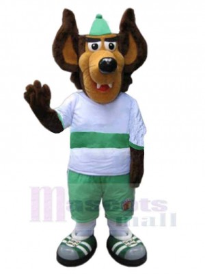 Smiling Brown Dog Mascot Costume Animal with Big Ears